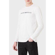 Emporio Armani Logolu Slim Fit Bisiklet Yaka Uzun Kollu Pamuklu T Shirt Erkek T Shirt 8N1TN8 1jpzz 0146