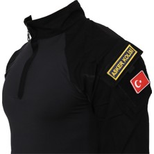 Kordak Erkek Siyah Combat Operasyon Taktik T Shirt