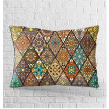 Cango Home Çift Taraflı 35X50 Kahverengi Retro Etnik Desenli Özel Tasarım Yastık Kırlent Kılıfı - OTYK003-3550