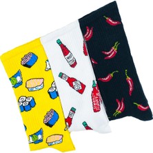Carnaval Socks 3'lü Sushi ve Biber Desenli Renkli Çorap