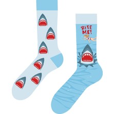 Carnaval Socks Sağlı Sollu Köpek Balığı Desenli Renkli Çorap