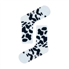 Carnaval Socks Siyah Benekli Inek Desenli Renkli Spor Çorap