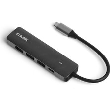 Dark USB 3.1 Gen1 Type-C 5 In 1 HDMI / USB 3.0 - USB 2.0 / Usb-C & Usb-C Pd Dönüştürücü Çevirici Hub (DK-AC-U31X41)