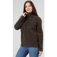 Genıus Store Kadın Polar Yarım Fermuarlı Outdoor Cepli Polar
