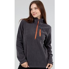 Genıus Store Kadın Polar Yarım Fermuarlı Outdoor Cepli Polar