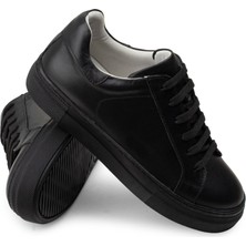 Deery Deri Siyah Sneaker Kadın Ayakkabı
