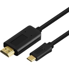 Qgeem QG-UA11 Type-C To HDMI 4K Kablo 3 Metre - Hdcp Özelliği - 10 Gbps Görüntü Aktarım Kablosu