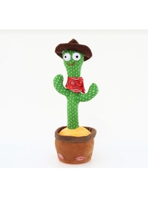Dans Eden Konuşan Şarjlı Peluş Kaktüs Oyuncak Sesli Işıklı