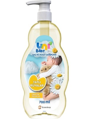 Uni Baby 700 ml Tatlı Rüyalar Şampuanı Papatya Özlü Göz Yakmayan Formül ile Hassas Ciltler İçin