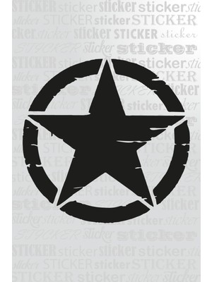Ecce Asker Yıldız Sticker Yapıştırma 10 cm x 10 cm