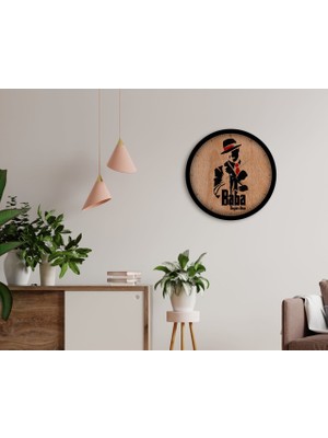 BK Kişiye Özel Godfather Baba Tasarımlı 45CM Ahşap Duvar Saati-18