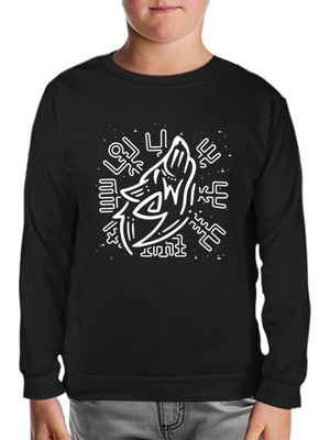 Lord T-Shirt Viking Logo - Kurt Siyah Çocuk Sweatshirt