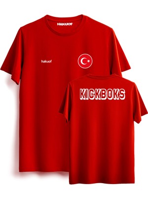 Hakuof Erkek Kısa Kol Kickboks Tişört Kırmızı Bisiklet Yaka L Beden Esnek Kumaş