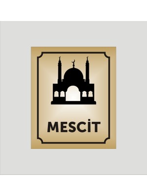 Yüksel 34 Mescit Yazılı Kapı Levhası 10*12 cm Alüminyum