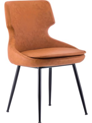 Bluetick Donna Metal Krom Ayak Poliüretan Sünger Deri Rahat Sandalye BLU1793