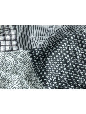English Home Unique Patch Çok Amaçlı Tek Kişilik Yatak Örtüsü Takımı 160X220 cm Gri