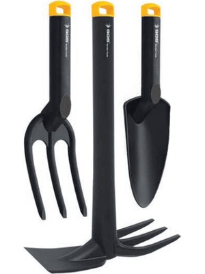 Sgs 3 Parça Bahçe Seti Siyah Ergonomik Tasarımlı Dayanıklı Yapı ile Bahçe Bakım Ekipmanı