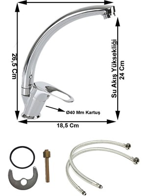 Rainex 4'lü Mix Banyo Lavabo , Eviye  Batarya Seti ve Duş Seti.