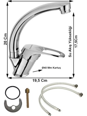 Rainex 4'lü Mix Banyo Lavabo , Eviye  Batarya Seti ve Duş Seti.