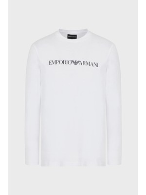 Emporio Armani Logolu Slim Fit Bisiklet Yaka Uzun Kollu Pamuklu T Shirt Erkek T Shirt 8N1TN8 1jpzz 0146