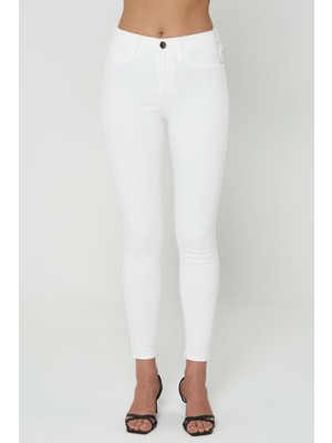 Cross Jeans Naomi Beyaz Normal Bel Fermuarlı Skinny Fit Jean Pantolon C 4526-050