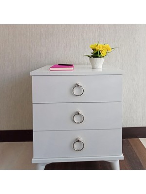 Viola Consept Komidin / Şifonyer 3 Çekmece Gümüş / Yatak Odası / Genç Odası / Cocuk Odası / Bebek Odası