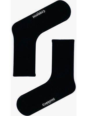 Carnaval Socks Düz Siyah Desensiz Renkli Spor Çorap