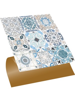 Tink Kendinden Yapışkanlı Tezgah Arası Kaplama Retro 019 Desenli Pvc Karo 30x30 cm 11 Adet 1m2
