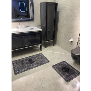 Losarina 2'Li Lateks Kaymaz Taban Su Geçirmez Banyo Paspas Takımı (60 x 100 – 60 x 50 cm)