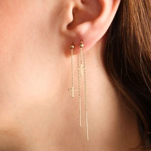 Sembol Gold Sallantılı Hac Altın Küpe 14K