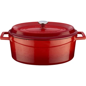 Döküm Oval Tencere. Ölçü 21X27CM.  - Kırmızı