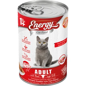 Cat Food Energy Sığır Etli Yetişkin Islak Kedi Maması 400 G Özel Koli 6 Adet