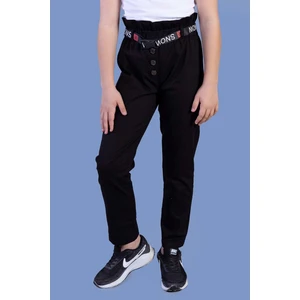 Toontoy Kız Çocuk Beli Lastikli Kemer Detaylı Pantolon