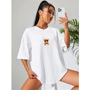 Blackrock Unisex Oversize Ayıcık Baskılı T-Shirt