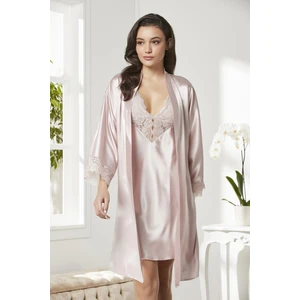 Pierre Cardin  Saten Dantelli Gecelik & Sabahlık Takım  - 4280