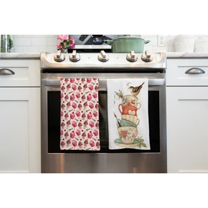 Erays Home Erayshome Mutfak El Havlusu Cupcake ve Kuş Desen Baskılı 2'li Set