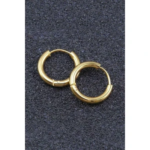 The Collection Unisex Cerrahi Çelik Altın Renk 12 mm Halka Küpe
