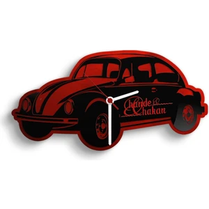 Kişiye Özel Retro Beetle Tasarımlı Ahşap Duvar Saati (Model 1-2)