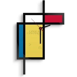 Kişiye Özel Mondrian Tasarımlı Ahşap Duvar Saati - 1