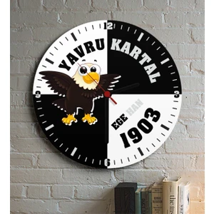 Kişiye Özel Yavru Kartal Ahşap Duvar Saati - 2