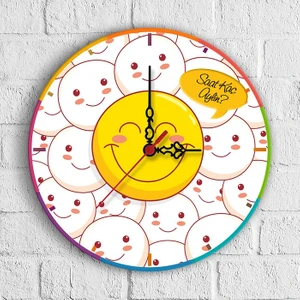 Kişiye Özel Emoji Tasarımlı Ahşap Duvar Saati (30 Cm.) - 3