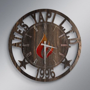 Firmalara Özel Isimli ve Logolu Ahşap Duvar Saati - A5