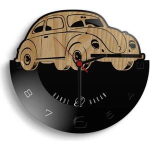 Kişiye Özel Retro Beetle Tasarımlı Ahşap Duvar Saati (Model 3-3)
