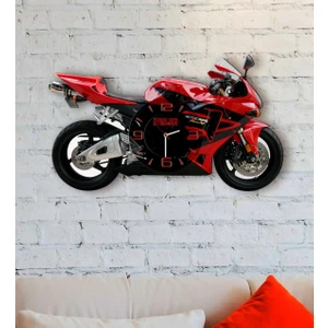 Kişiye Özel Motosiklet Tasarımlı Ahşap Duvar Saati-2