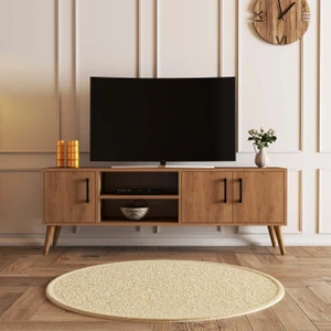 1586 Exxen 150 cm Ahşap Ayaklı Tv Ünitesi Sepet Rengi