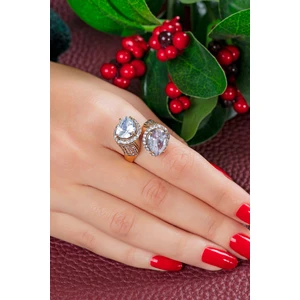 Doğan Silver Doğan Silverkadın Damla Model Zirkon Taşlı Otantik Gümüş Yüzük DGN20993