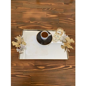 Lilies Atelier Tek Adet Romantik Delikişi Nakışlı Beyaz Kokteyl Peçetesi Bardak Altlığı