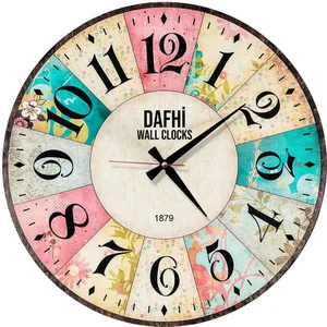 Dafhi Aksesuar Dafhi Dekoratif Ahşap Duvar Saati 35X35