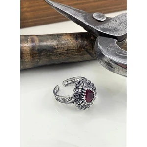 Doğan Silver Doğan Silverkök Yakut Taşlı Telkari Işlemeli Gümüş Yüzük 21452