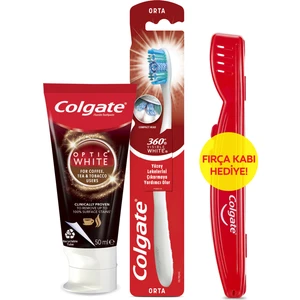 Optic White Kahve çay ve Tütün Için Diş Macunu 50 ml + Orta Diş Fırçası